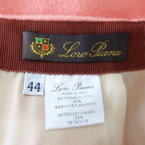 LORO PIANA Skirt 44 Italian Pink Cashmere MEDIUM Luxury Fall Peach Fuzz $2,850 - Picture 2 of 14